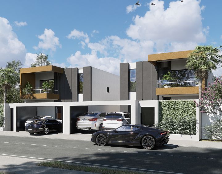 Perspective 3D des villas duplex haut standing – Cocody Riviera Palmeraie